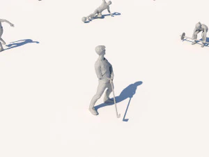 lowpoly people doing sports pack 3D Model