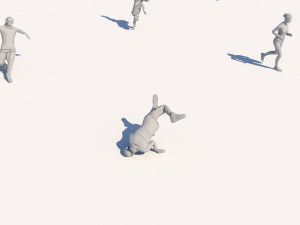 lowpoly people doing sports pack Modelo 3D