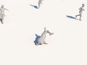 lowpoly people doing sports pack 3D Model