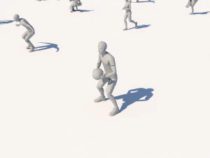 lowpoly people doing sports pack 3D Model