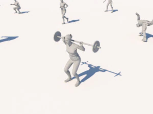 lowpoly people doing sports pack 3D Model