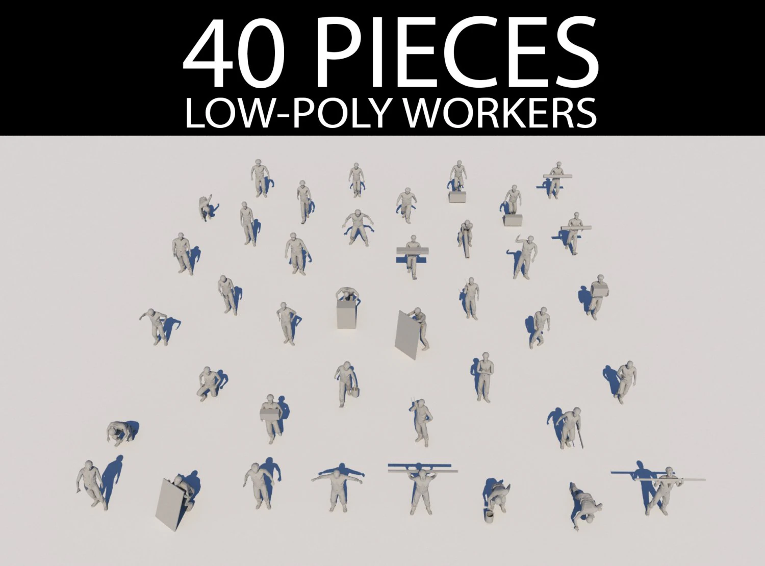 lowpoly workers pack 3D Model .c4d .max .obj .3ds .fbx .stl .blend 