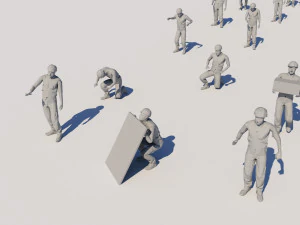 lowpoly workers pack 3D Model