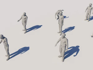 lowpoly workers pack 3D Model