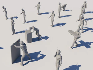 lowpoly workers pack 3D Model