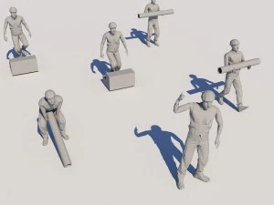 lowpoly workers pack 3D Model