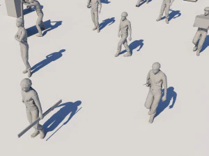 lowpoly workers pack 3D Model