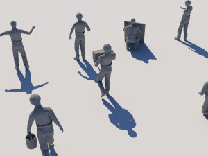 lowpoly workers pack Modelo 3D