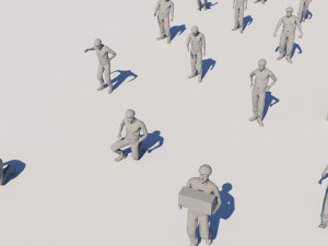 lowpoly workers pack Modelo 3D