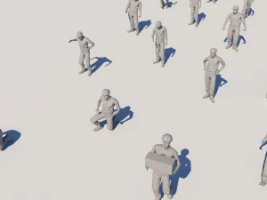 lowpoly workers pack 3D Model