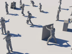 lowpoly workers pack 3D Model