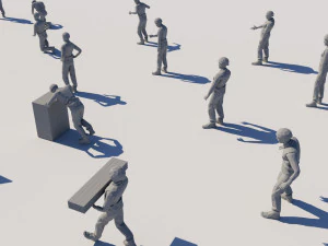 lowpoly workers pack 3D Model