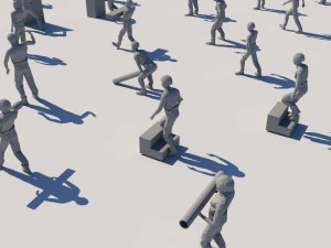 lowpoly workers pack 3D Model