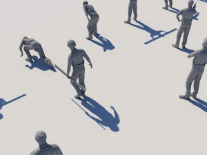 lowpoly workers pack 3D Model