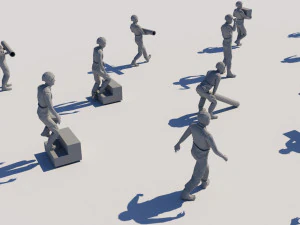 lowpoly workers pack 3D Model