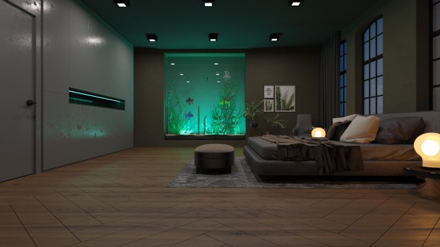 bedroom scene Modelo 3D .c4d .max .obj .3ds .fbx .stl .blend 
