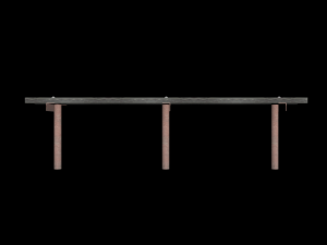 bench wooden metal street 01 3D मॉडल