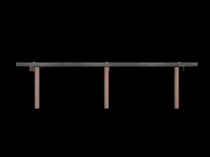 bench wooden metal street 01 3D Model