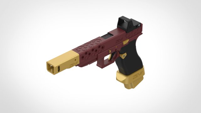 deadshot pistol from the movie suicide squad 2016 3D Print Model .c4d .max .obj .3ds .fbx .stl .blend