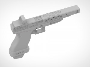 deadshot pistol from the movie suicide squad 2016 3D Print Model