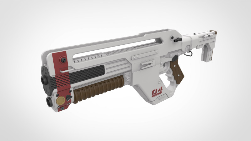 Pulse Rifle F44 from the Alien Romulus 2024 3D Print Model .c4d .max .obj .3ds .fbx .stl .blend