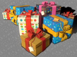 3d birthday gift boxes - game ready Modelo 3D