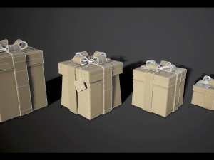 3d birthday gift boxes - game ready Modelo 3D