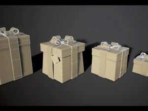 3d birthday gift boxes - game ready 3D Model