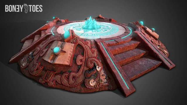 3d aztec pyramid altar - game ready 3D Model .c4d .max .obj .3ds .fbx .stl .blend 