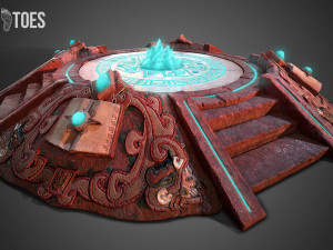 3d aztec pyramid altar - game ready 3D Model