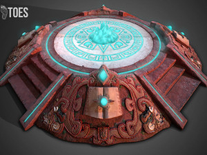 3d aztec pyramid altar - game ready 3D Model