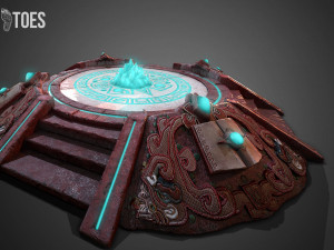3d aztec pyramid altar - game ready 3D Model