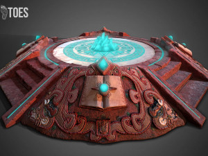3d aztec pyramid altar - game ready 3D Model
