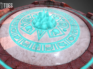 3d aztec pyramid altar - game ready 3D Model
