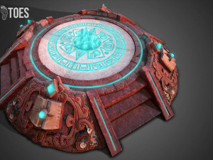 3d aztec pyramid altar - game ready 3D Model