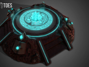 3d aztec pyramid altar - game ready 3D Model
