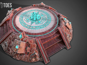 3d aztec pyramid altar - game ready 3D Model