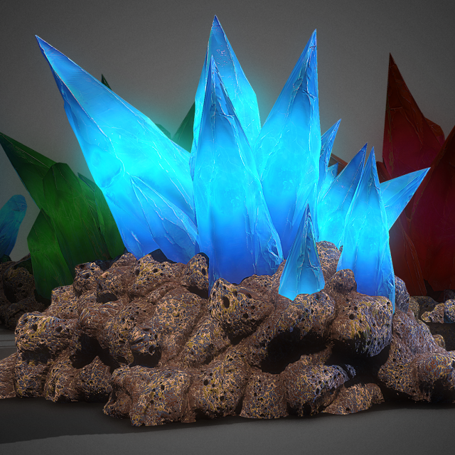 3d cave crystals - game ready Modelo 3D .c4d .max .obj .3ds .fbx .stl .blend 