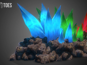 3d cave crystals - game ready Modelo 3D