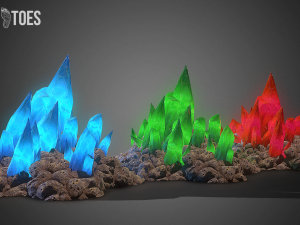 3d cave crystals - game ready Modelo 3D