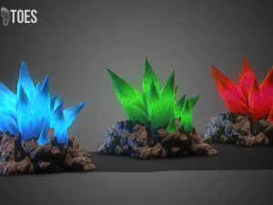 3d печерні кристали - гра готова 3D Модель