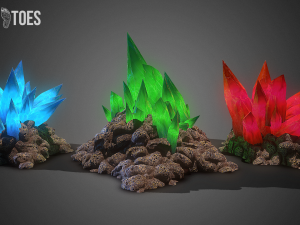 3d cave crystals - game ready Modelo 3D
