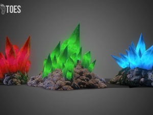3d cave crystals - game ready Modelo 3D