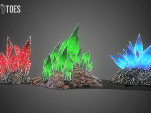 3d печерні кристали - гра готова 3D Модель