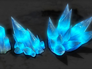 3d crystal stones - game ready Model 3D