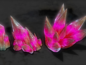 3d crystal stones - game ready Model 3D