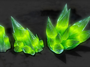 3d crystal stones - game ready Model 3D