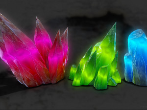 3d crystal stones - game ready Model 3D