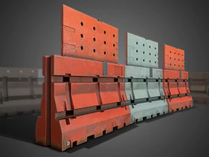 Barricades de construction 3D - pr&ecirc;tes pour le jeu Modèle 3D