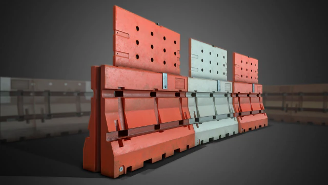 Barricades de construction 3D - pr&ecirc;tes pour le jeu Modèle 3D .c4d .max .obj .3ds .fbx .stl .blend 